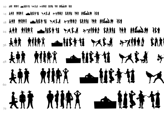 Human Silhouettes Free Eight font waterfall